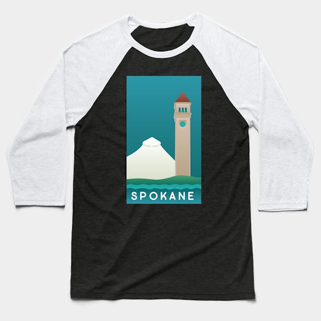 Spokane Poster Baseball T-Shirt by SkySlate